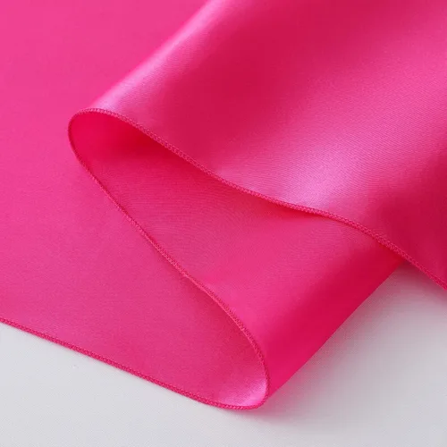 Vista 7 de Horbaunal Paquete de 12 caminos de mesa de satén rosa intenso de 12 x 108 pulgadas, caminos de mesa suaves para banquetes de boda, fiesta de Rosa Hot