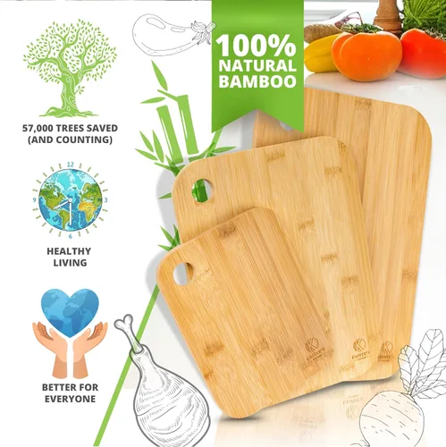 Vista 6 de Oliver's Kitchen ® Juego de 3 tablas de cortar de madera, diferentes tamaños para cada ocasión, bellamente diseñadas, duraderas y resistentes al