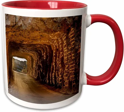 Vista 16 de 3dRose Tunnel on Iron Mountain Road at Sunset 11oz Two-Tone Black Mug