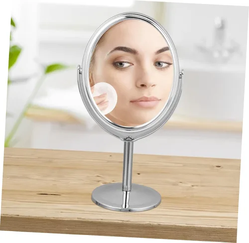 Vista 7 de Espejo de maquillaje de doble cara, luces de aumento, pequeño espejo de escritorio para tocador de mesa y baño