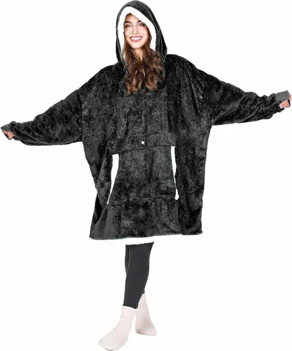 Vista 62 de Tirrinia - Sudadera con capucha de gran tamaño, manta de sherpa cómoda, reversible, gigante, para adultos, hombres, mujeres, adolescentes, esposa