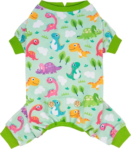 Vista 27 de KYEESE - Pijama de terciopelo para perros, con patrón de patos amarillos, ropa elástica y suave para cachorros y perros pequeños, mameluco cómodo