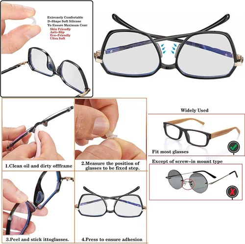 Vista 4 de 34 retenedores de lentes de silicona, soportes para patillas para gafas, protectores antideslizantes, tapones para lentes que se mantienen en su
