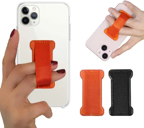 Vista 31 de Soporte de agarre para teléfono de mano, soporte universal para teléfono con correa para dedo, agarre para selfie compatible con la mayoría de 3