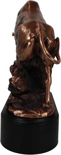 Vista 7 de Ebros Wall Street - Estatua de oso trouncing con base de pedestal, escultura de resina galvanizada de bronce de toro contra oso, regalos ideales