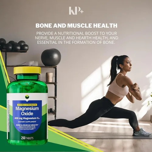Vista 7 de KP+ Óxido de magnesio 400 mg 250 tabletas Apoya la salud ósea, nerviosa y muscular Suplemento de magnesio extra fuerte Paquete de 1