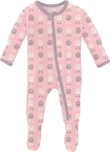 Vista 84 de KicKee Baby & Toddler - Pijama de viscosa ultrasuave de bambú con patas abatibles y puños