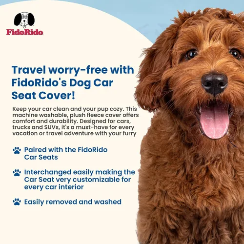 Vista 5 de FidoRido Funda de asiento de automóvil para perro, lavable a máquina, funda de sherpa de repuesto, cómoda y duradera, para automóviles y SUV Sherpa