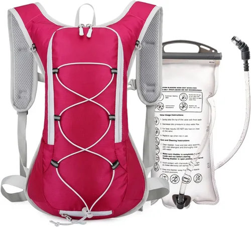 Vista 10 de Mochila de hidratación de 12L para mujeres y hombres, chaleco ligero para correr con bolsa de agua de 2 litros, paquete de agua para senderismo
