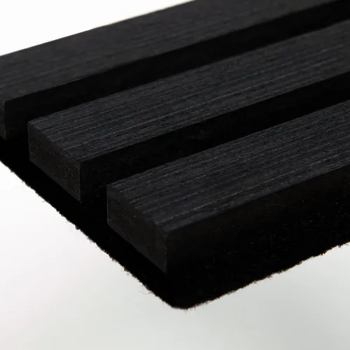 Vista 4 de SMARTSTANDARD 1 pieza panel de pared de madera de muestra, paneles de madera acanalada 3D para decoración de pared interior, paneles de madera Roble
