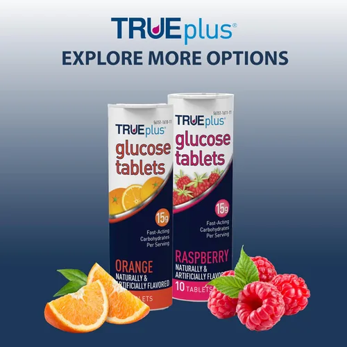 Vista 6 de TRUEplus Tabletas de glucosa, sabor naranja, 10 unidades, 6 tubos
