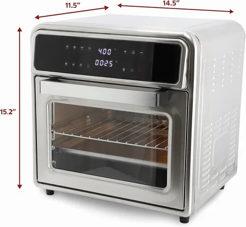 Vista 6 de Horno freidora de aire digital de acero inoxidable de 21.13 cuartos de galón, horno de convección multifunción con 4 elementos calefactores