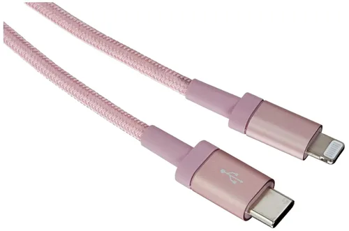 Vista 9 de Amazon Basics Cable de carga trenzado de nailon USB-C a Lightning de carga rápida con certificación MFi para iPhone y iPad de Apple, 3 pies, gris