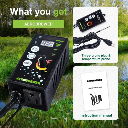 Vista 5 de AEROBREWER Controlador de temperatura + potencia - Controladores de velocidad variable para bomba de agua de motor eléctrico, controlador