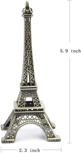 Vista 4 de Nightwolf® 5.9 pulgadas bronce Paris Torre Eiffel modelado hierro arte arte regalo para decoración del hogar estatuas