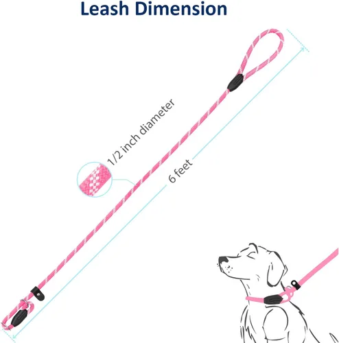 Vista 6 de WePet Correa antideslizante de entrenamiento para perros, sin tirones, plomo reflectante duradero, cuerda de bucle resistente para cachorros, mango