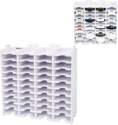 Vista 10 de SANFURNEY Soporte de almacenamiento de 24 ranuras para almohadilla de tinta y almohadilla de sellos, estante organizador para almohadillas de tinta
