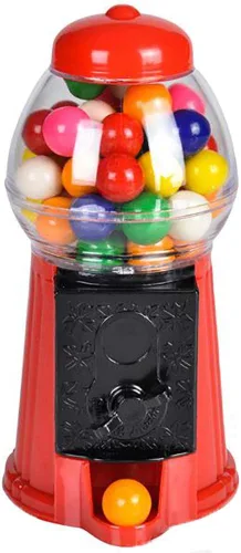 Vista 2 de The Dreidel Company Banco de máquina de chicles y banco de monedas de juguete para niños, bolas de goma no incluidas, 6.5 pulgadas (individual)