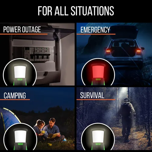 Vista 10 de Internova Linterna LED de camping de 2000 lúmenes, linterna de batería de mayor duración, alimentada y operada con control de luz infinito de 360