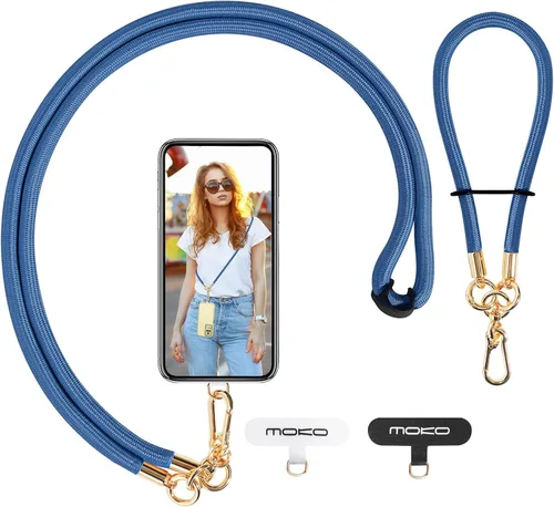 Vista 9 de MoKo Correa cruzada para teléfono, cadena universal para iPhone, Samsung, la mayoría de los teléfonos inteligentes, 1 correa para el cuello, 1