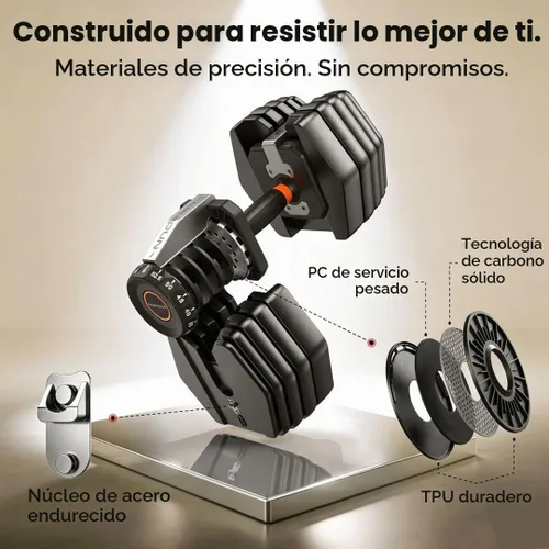Vista 6 de FEIERDUN Juego de mancuernas ajustables, juego de pesas para gimnasio en casa, mancuernas ajustables de peso libre 5/10 en 1, ajuste de giro con una