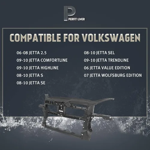 Vista 4 de Perfit Liner - Soporte para radiador Volkswagen Jetta 06-10, color negro