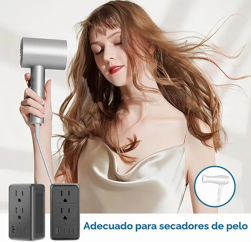 Vista 2 de 2000W 220V a 110V Convertidor de voltaje de EE. UU. a Europa para secador Negro