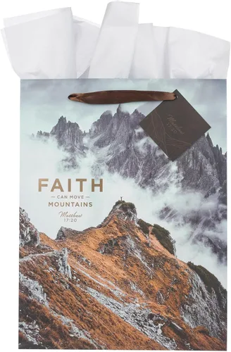 Vista 40 de Christian Art Gifts Bolsa de regalo grande de las Escrituras de Paisaje con tarjeta de felicitación y juego de papel de seda para niños: cada