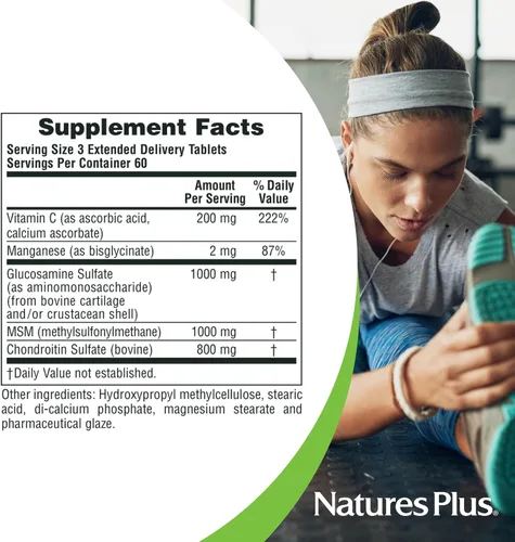 Vista 4 de NaturesPlus Ultra Rx-Joint - 180 tabletas - Apoya la función saludable de las articulaciones - con glucosamina, condroitina y MSM - Sin gluten - 60