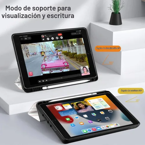 Vista 8 de DONGKE Funda compatible con iPad de 10.2 pulgadas 2021 2020 2019 iPad de 9ª/8ª/7ª generación con soporte para lápices, funda protectora delgada