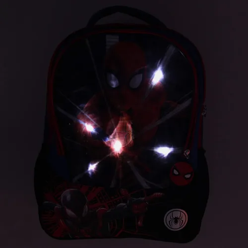 Vista 4 de Marvel Spiderman y Miles Morales - Mochila de viaje con luz de 16 pulgadas