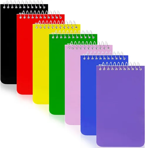 Vista 9 de Cuadernos pequeños, cuaderno de bolsillo de 3 x 5, bloc de notas en espiral, bloc de notas para oficina, hogar, escuela, papel rayado a rayas