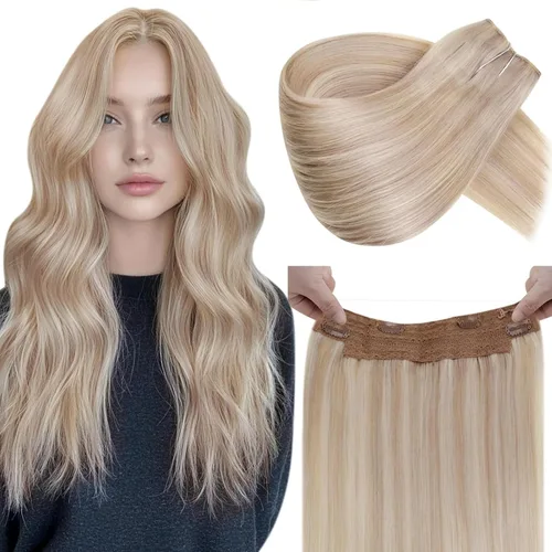 Vista 8 de LaaVoo Extensión de cola de caballo de cabello humano marrón para mujer, extensiones de cola de caballo marrón oscuro, extensiones de cabello humano