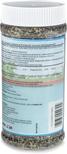 Vista 3 de Kaytee Grano Hi-Calcio para Aves Pequeñas - Tarro 21 oz
