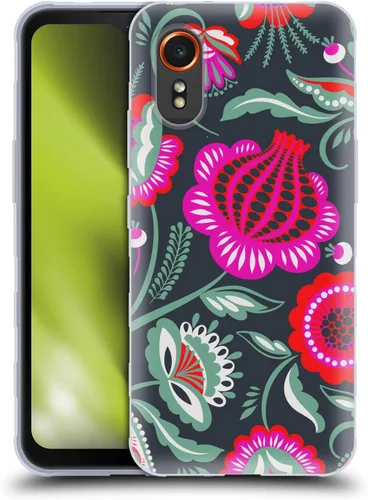 Vista 19 de Head Case Designs Officially Licensed Haroulita Blue Red Ethnic Pattern Soft Gel Case Compatible with Samsung Galaxy Xcover7 5G