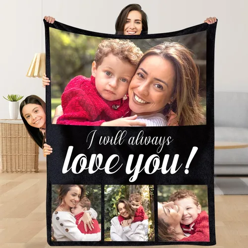 Vista 27 de Baosity Manta personalizada con texto, fotos Manta personalizada para envolver usando mis propias fotos Manta personalizada Regalos