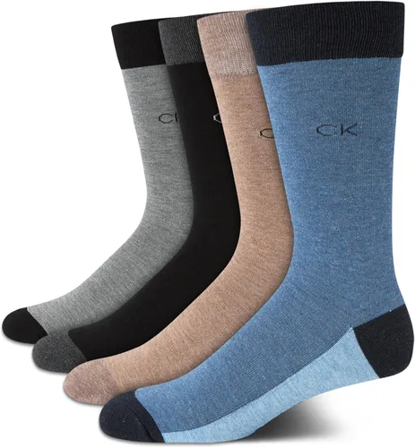 Vista 9 de Calvin Klein Calcetines de vestir para hombre - Calcetines de mezcla de algodón: patrones y sólidos (paquete de 4)