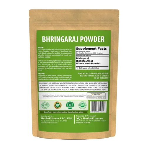 Vista 3 de Bhringaraj Polvo – Eclipta Alba – Hierba para el cuidado del cabello – Acondicionador natural para el cabello – Nutre los folículos capilares – Sin