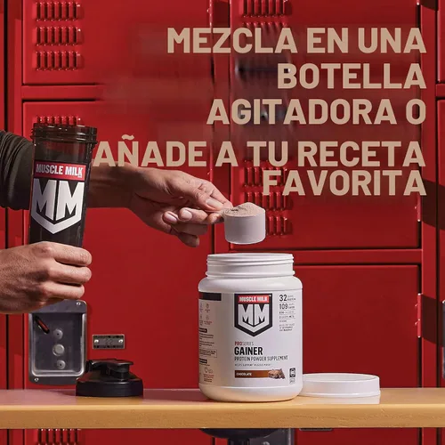 Vista 6 de Muscle Milk Gainer Proteína en Polvo, Crema de Vainilla, 32g Proteína, 5 Libras