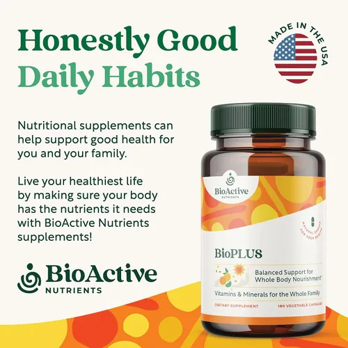 Vista 4 de BIOACTIVE NUTRIENTS BioPlus Multivitamínico Multimineral - Apoya la salud general* - 180 Cápsulas