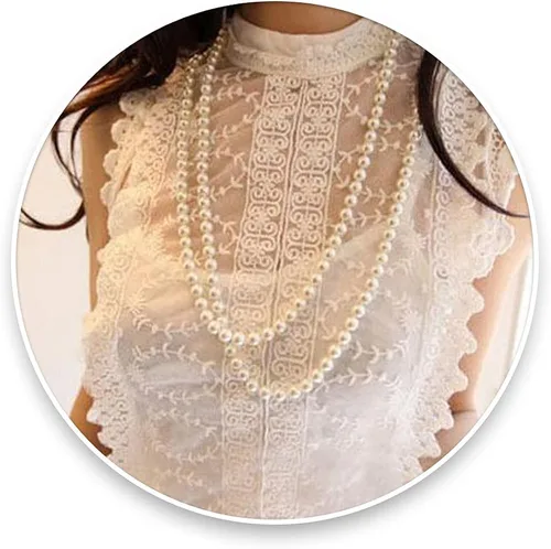 Vista 2 de Collar de perlas collar de cuentas para boda trabajo viajes bonito regalo para mujeres y niñas
