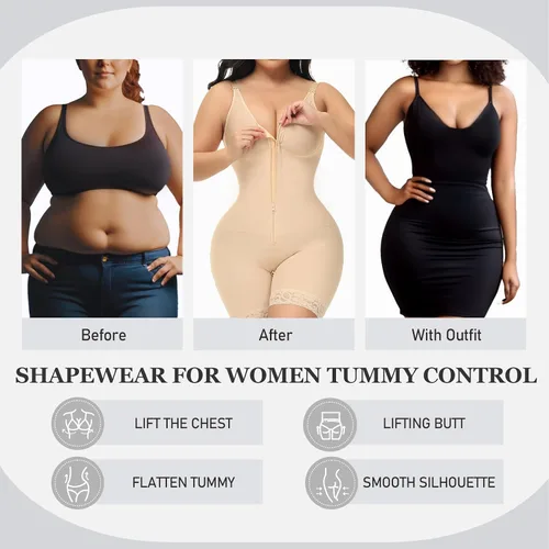 Vista 5 de M MYODRESS Fajas Colombianas Moldeadora Faja Control de Abdomina Faja Body Shaper Post Cirugía Prenda de Compresión Levantador de Culos Fajas