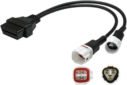 Vista 4 de Adaptador de diagnóstico OBD2 de 3Pin 4Pin compatible con motocicleta compatible con conector de 3 y 4 pines (4 pines)