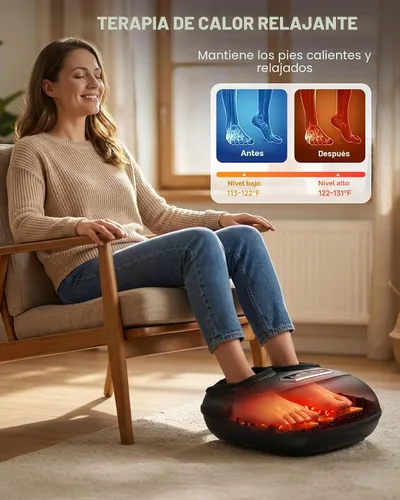 Vista 8 de CILI Masajeador de Pies Shiatsu Elegible para FSA HSA, Máquina Masajeadora Eléctrica de Pies con Calor para Fascitis Plantar, Amasado Vibración
