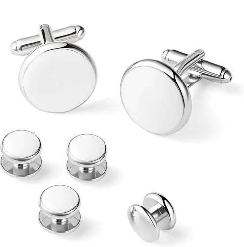 Vista 13 de Zealmer gemelos de acero inoxidable 316L para hombres, negocios, bodas, 1 par