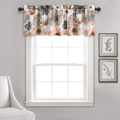 Vista 20 de Lush Decor Julie - Paneles de cortinas de ventana con aislamiento floral y ojales 100% opacas, par, 38" de ancho x 95" de largo, azul y verde Azul