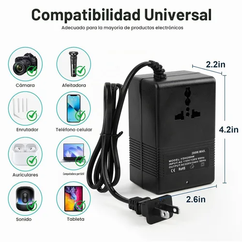 Vista 8 de Transformador convertidor de voltaje (110 V a 220 V) Protección de interruptor de circuito Protección de conversión de voltaje, adecuado para hogar