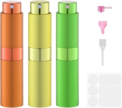 Vista 17 de Fusupak Atomizador de Perfume para Viaje Botella Recargable: Vaporizador de Colonia Portátil para Hombres - Mini Vaporizador Vacío para Recarga
