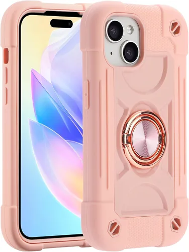 Vista 38 de MARKILL Funda compatible con iPhone 14 Pro de 6.1 pulgadas con soporte de anillo integrado, protección contra caídas de grado militar, carcasa Palta