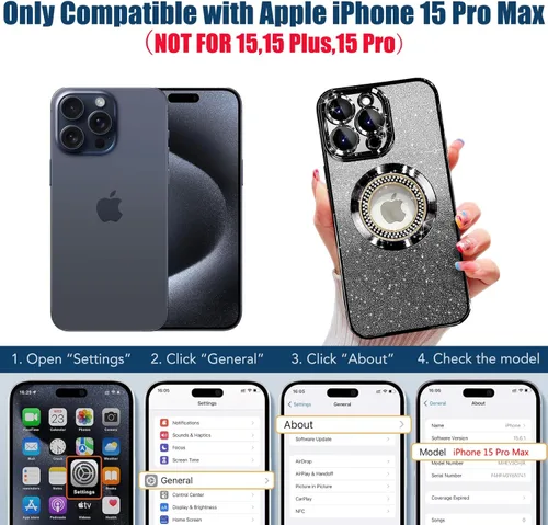 Vista 199 de Misscase Funda magnética con purpurina para iPhone 11 compatible con MagSafe, protección completa, delgada, a prueba de golpes, antiarañazos